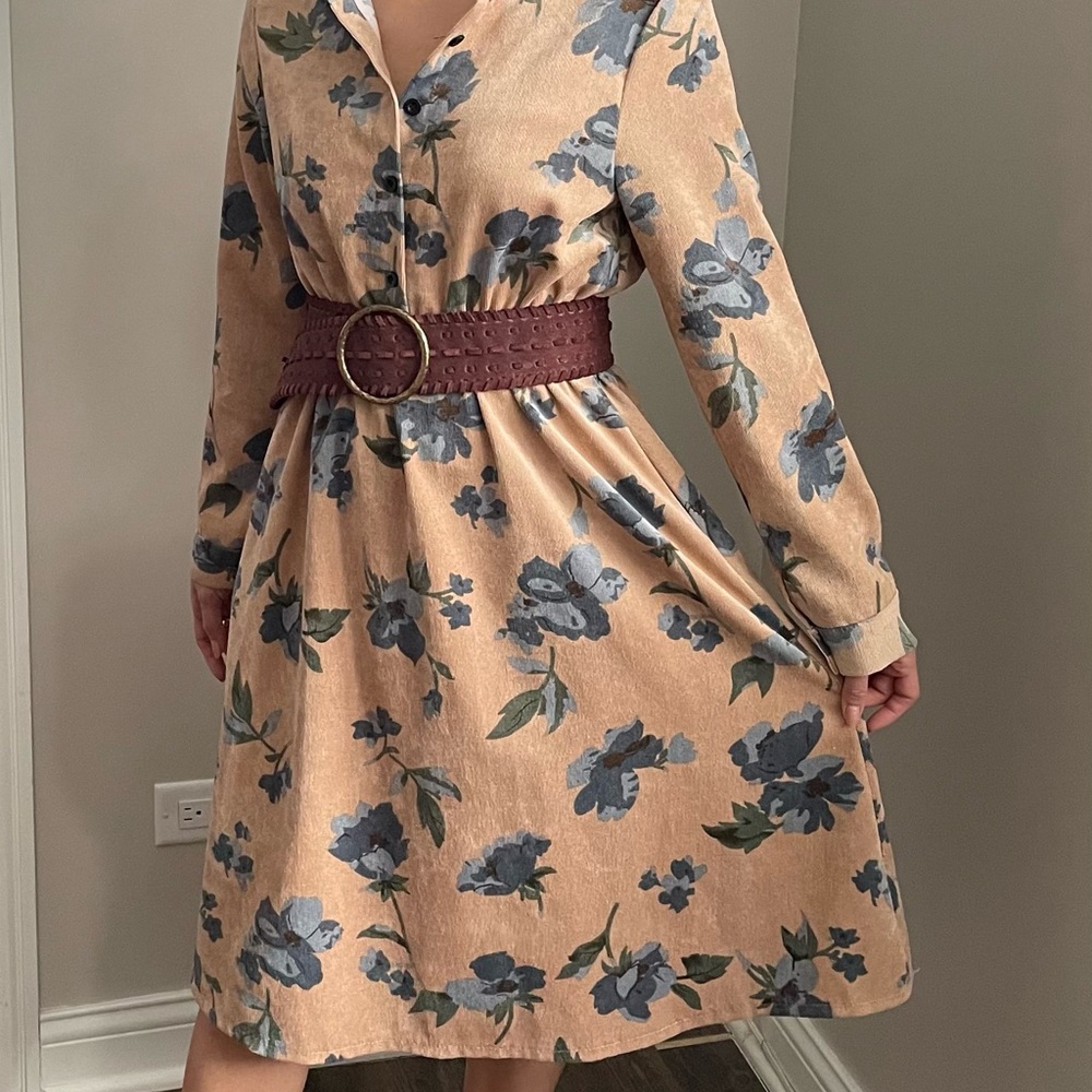 Henley Corduroy Flower Dress